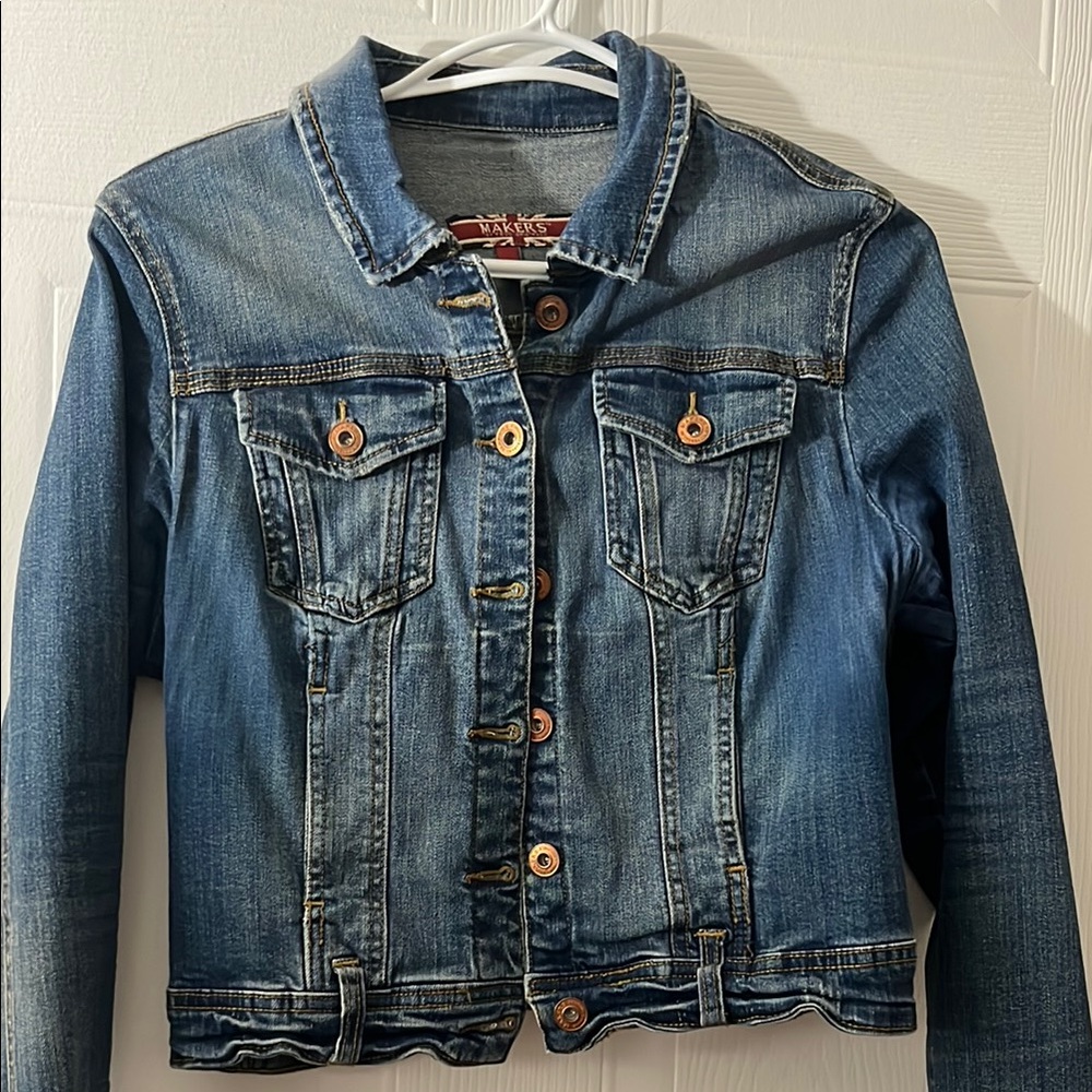 Denim Jacket with Button Details